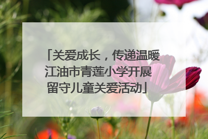 关爱成长，传递温暖 江油市青莲小学开展留守儿童关爱活动