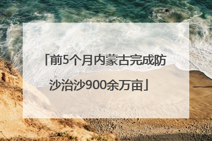 前5个月内蒙古完成防沙治沙900余万亩