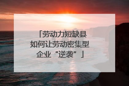 劳动力短缺县 如何让劳动密集型企业“逆袭”