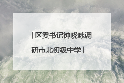 区委书记钟晓咏调研市北初级中学