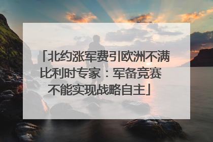 北约涨军费引欧洲不满 比利时专家：军备竞赛不能实现战略自主