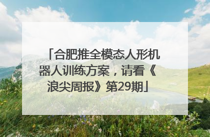 合肥推全模态人形机器人训练方案，请看《浪尖周报》第29期