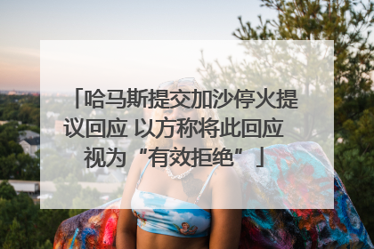 哈马斯提交加沙停火提议回应 以方称将此回应视为“有效拒绝”