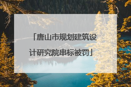 唐山市规划建筑设计研究院串标被罚