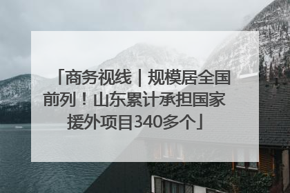 商务视线｜规模居全国前列！山东累计承担国家援外项目340多个