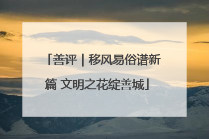 善评｜移风易俗谱新篇 文明之花绽善城