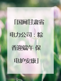 国网甘肃省电力公司：粽香迎端午 保电护安康
