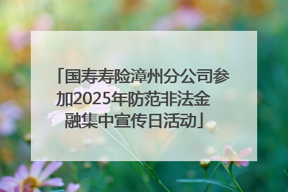 国寿寿险漳州分公司参加2025年防范非法金融集中宣传日活动