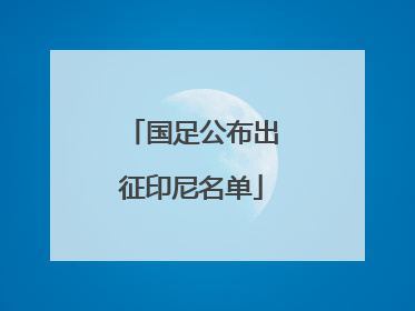 国足公布出征印尼名单