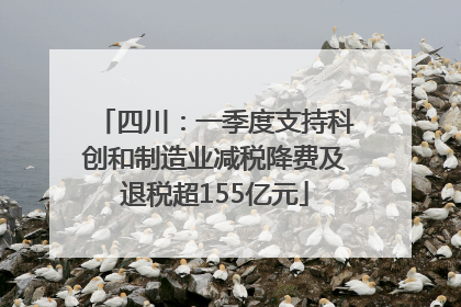 四川：一季度支持科创和制造业减税降费及退税超155亿元