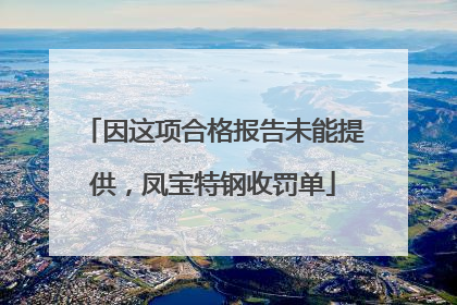 因这项合格报告未能提供，凤宝特钢收罚单