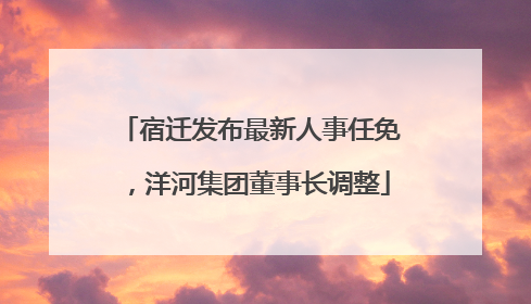 宿迁发布最新人事任免，洋河集团董事长调整