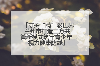 守护“睛”彩世界 兰州市打造三方共管新模式筑牢青少年视力健康防线