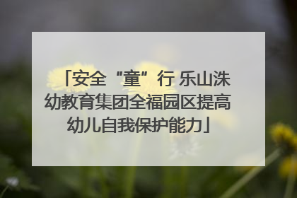 安全“童”行 乐山洙幼教育集团全福园区提高幼儿自我保护能力