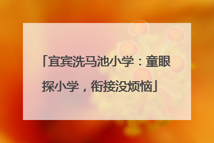 宜宾洗马池小学：童眼探小学，衔接没烦恼