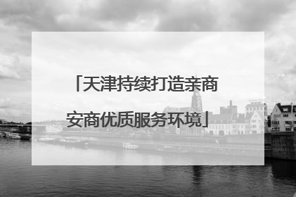 天津持续打造亲商安商优质服务环境