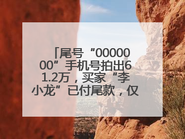 尾号“0000000”手机号拍出61.2万，买家“李小龙”已付尾款，仅享有使用权