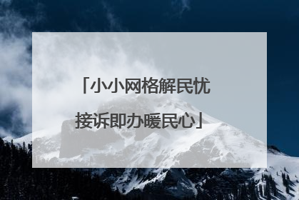 小小网格解民忧 接诉即办暖民心