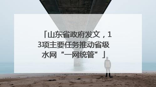 山东省政府发文，13项主要任务推动省级水网“一网统管”