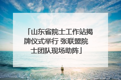 山东省院士工作站揭牌仪式举行 张联盟院士团队现场助阵