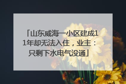 山东威海一小区建成11年却无法入住，业主：只剩下水电气没通