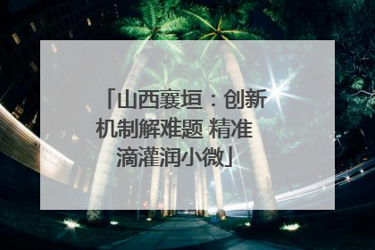 山西襄垣：创新机制解难题 精准滴灌润小微