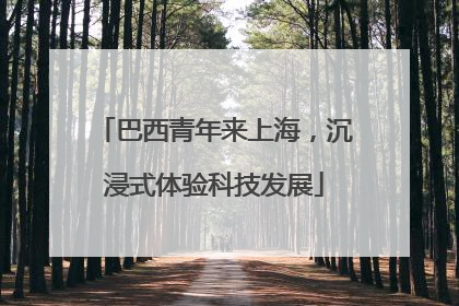 巴西青年来上海，沉浸式体验科技发展