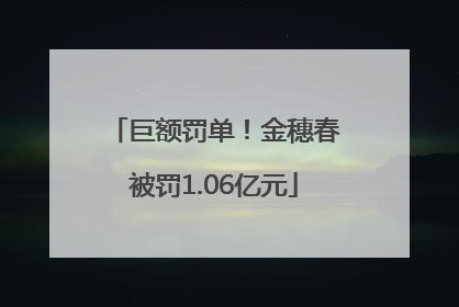 巨额罚单！金穗春被罚1.06亿元