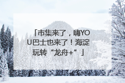 市集来了，嗨YOU巴士也来了！海淀玩转“龙舟+”