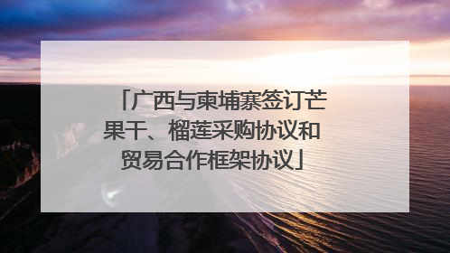 广西与柬埔寨签订芒果干、榴莲采购协议和贸易合作框架协议
