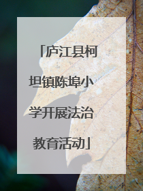 庐江县柯坦镇陈埠小学开展法治教育活动