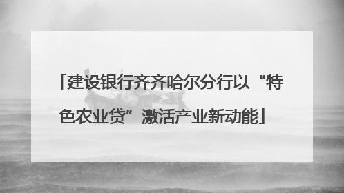 建设银行齐齐哈尔分行以“特色农业贷”激活产业新动能