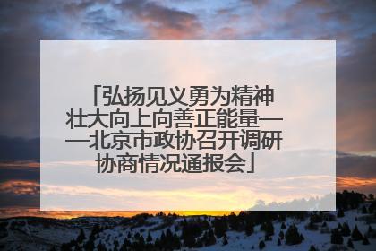 弘扬见义勇为精神 壮大向上向善正能量——北京市政协召开调研协商情况通报会