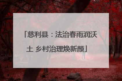 慈利县：法治春雨润沃土 乡村治理焕新颜