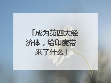 成为第四大经济体，给印度带来了什么