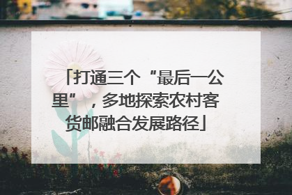 打通三个“最后一公里”，多地探索农村客货邮融合发展路径
