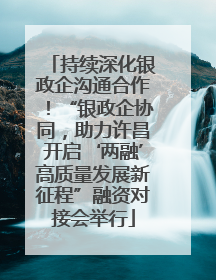 持续深化银政企沟通合作！“银政企协同，助力许昌开启‘两融’高质量发展新征程”融资对接会举行