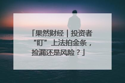 果然财经｜投资者“盯”上法拍金条，捡漏还是风险？