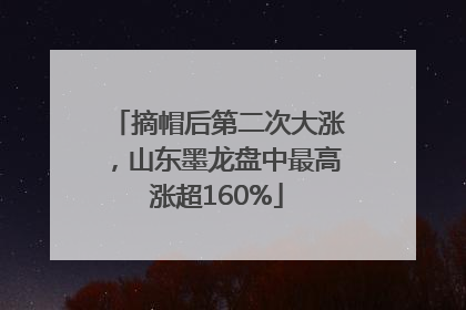 摘帽后第二次大涨，山东墨龙盘中最高涨超160%