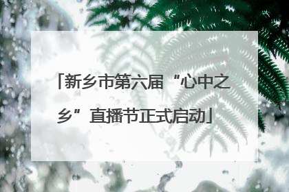 新乡市第六届“心中之乡”直播节正式启动