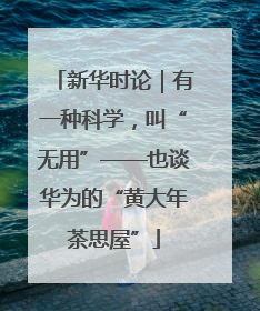 新华时论｜有一种科学，叫“无用”——也谈华为的“黄大年茶思屋”