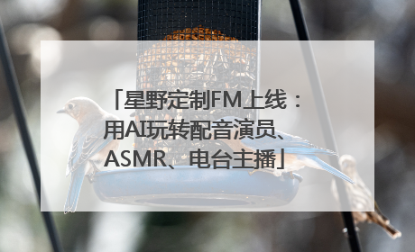 星野定制FM上线：用AI玩转配音演员、ASMR、电台主播