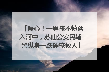 暖心！一男孩不慎落入河中，苏仙公安民辅警纵身一跃硬核救人
