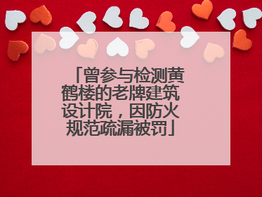 曾参与检测黄鹤楼的老牌建筑设计院，因防火规范疏漏被罚