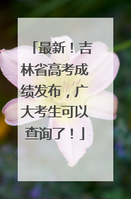 最新！吉林省高考成绩发布，广大考生可以查询了！