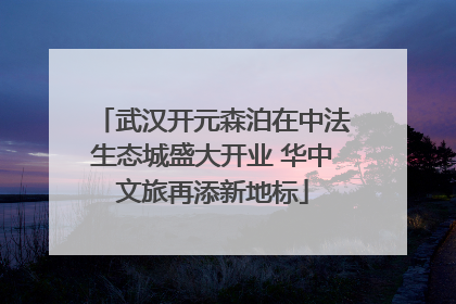 武汉开元森泊在中法生态城盛大开业 华中文旅再添新地标