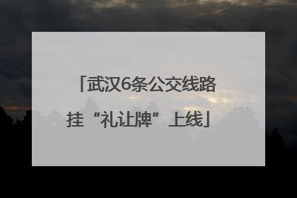 武汉6条公交线路挂“礼让牌”上线