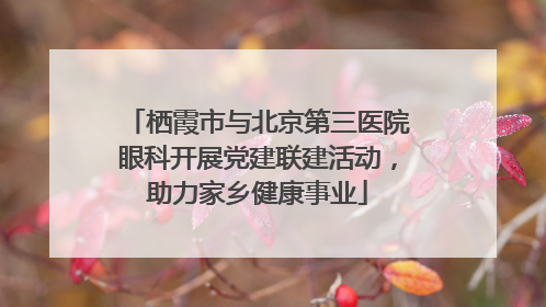 栖霞市与北京第三医院眼科开展党建联建活动，助力家乡健康事业