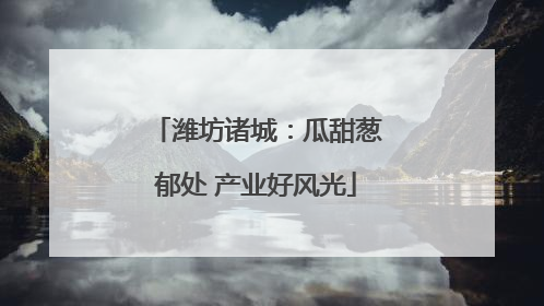 潍坊诸城：瓜甜葱郁处 产业好风光