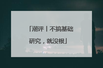 潮评丨不搞基础研究，就没根